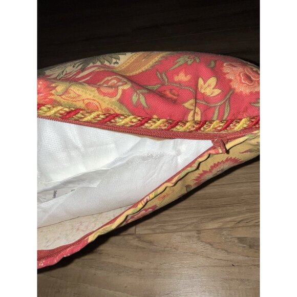 Zarafa Giraffe Accent Pillow RARE Vintage French Country Double Sided Red Yellow - Picture 7 of 7